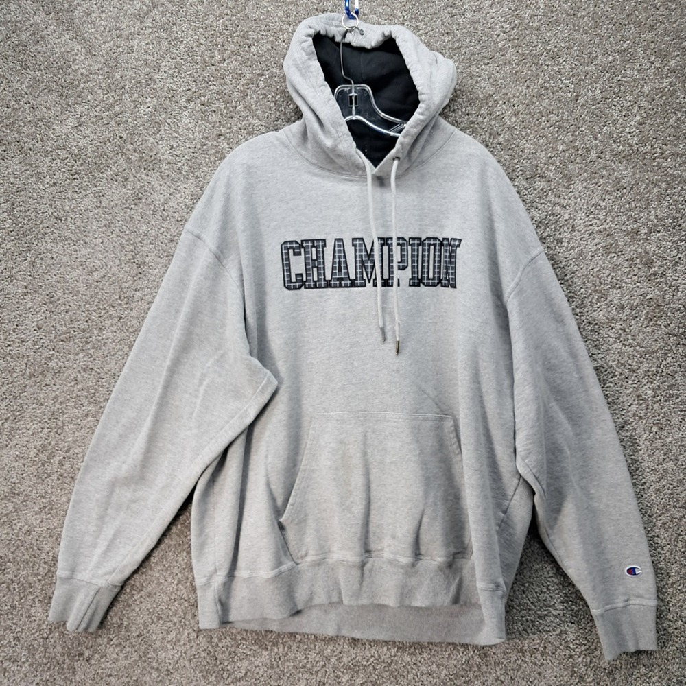 Champion Mens Gray Graphic Pullover Hoodie XXL GF891 Authentic Athleticwear